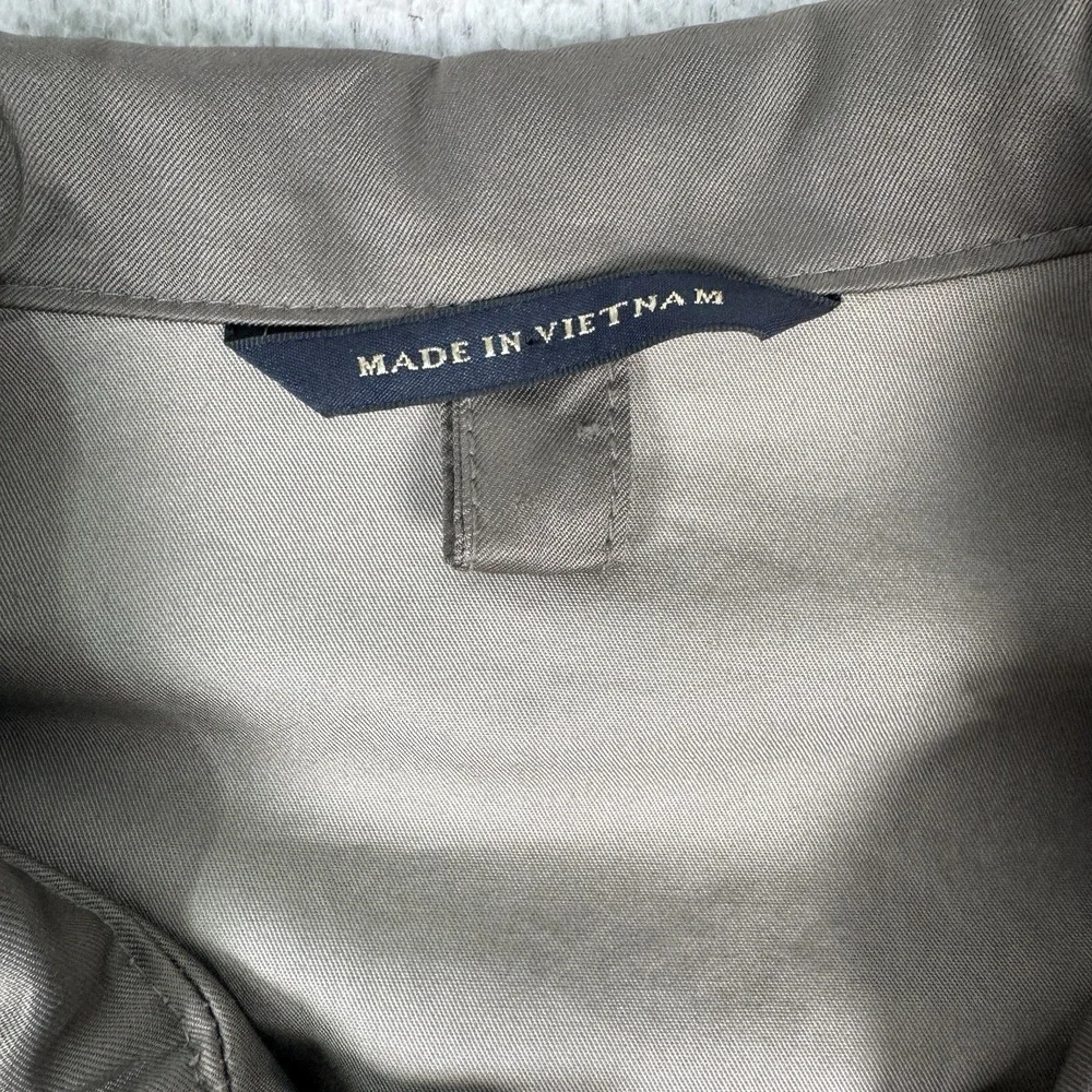 Banana Republic Cotton Military Jacket Mens Small Full Zip Utility Pockets Lined